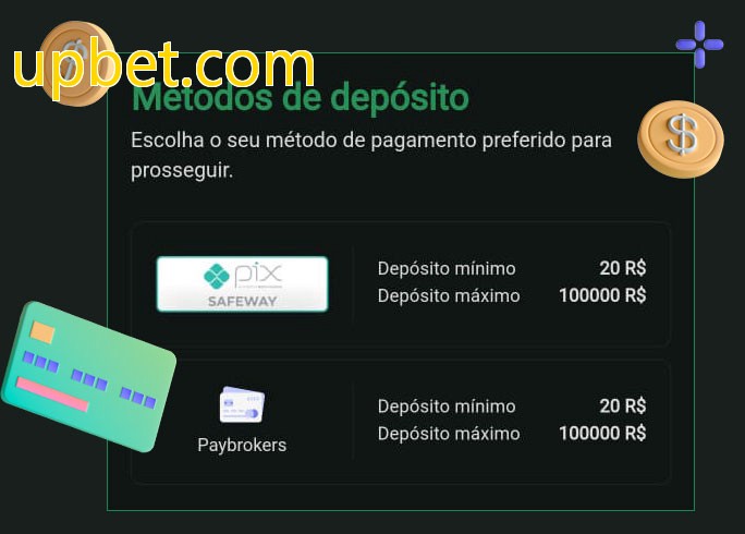 O cassino upbet.combet oferece uma grande variedade de métodos de pagamento